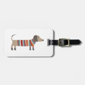 Étiquette À Bagage Dachshund Sausage Chien Personnalisé (Devant horizontal)