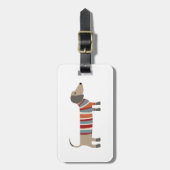 Étiquette À Bagage Dachshund Sausage Chien Personnalisé (Devant Vertical)