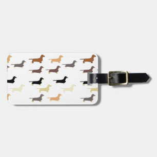 Étiquette À Bagage dachshund toutes les couleurs silos