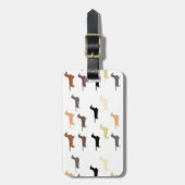 Étiquette À Bagage dachshund toutes les couleurs silos (Devant Vertical)