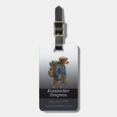 Étiquette À Bagage Dachshund Trail Blazer Hiker Personalized Luggage (Devant Vertical)