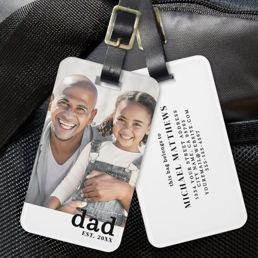 Étiquette À Bagage Dad Personalized Photo