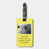 Étiquette À Bagage Daffodil noir et blanc (Dos Vertical)