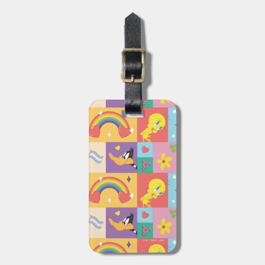 Étiquette À Bagage DAFFY DUCK™ & TWEETY™ - Pride Pattern (Devant Vertical)