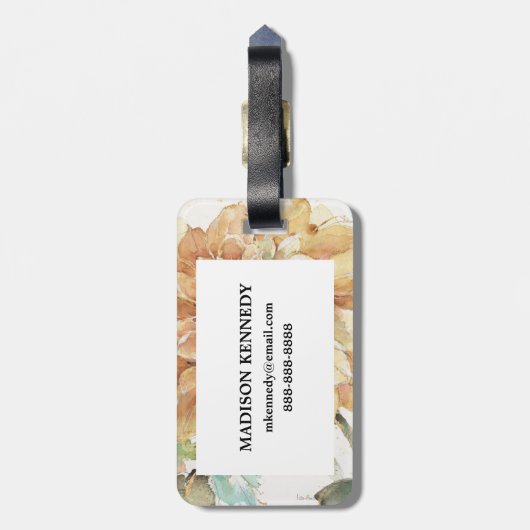 Étiquette À Bagage Dahlia orange (Dos Vertical)