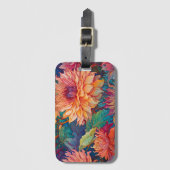 Étiquette À Bagage Dahlia Tapisserie florale (Devant Vertical)