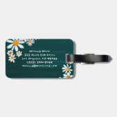 Étiquette À Bagage Daisy Bouquet Handpainted Gouache Custom Name (Dos horizontal)