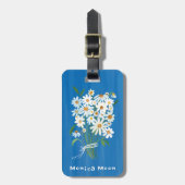 Étiquette À Bagage Daisy Bouquet Handpainted Gouache Custom Name (Devant Vertical)