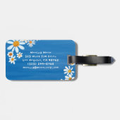 Étiquette À Bagage Daisy Bouquet Handpainted Gouache Custom Name (Dos horizontal)