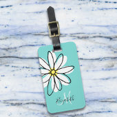 Étiquette À Bagage Daisy Doodle Fleur Monogramme personnalisé Bagage