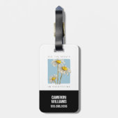 Étiquette À Bagage Daisy Flowers Beauté Slogan (Dos Vertical)