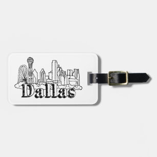 Étiquette À Bagage Dallas Skyline Art Design Dallas Skyline Design