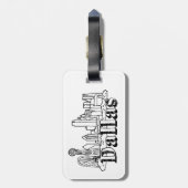 Étiquette À Bagage Dallas Skyline Art Design Dallas Skyline Design (Dos Vertical)