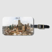 Étiquette À Bagage Dallas Texas Panorama VIew City Silhouette (Devant Horizontal)