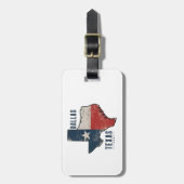 Étiquette À Bagage Dallas Texas State Map Indicateur (Devant Vertical)