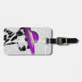 Étiquette À Bagage Dalmatien Avec Casquette Violet Large Brimé (Devant horizontal)