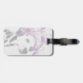 Étiquette À Bagage Dalmatien Avec Fascinateur Violet (Dos horizontal)