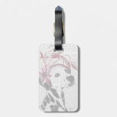 Étiquette À Bagage Dalmatien avec le Fascinateur rouge (Dos Vertical)