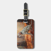 Étiquette À Bagage Dalmatien en automne Feuilles automne Inspirer (Devant Vertical)