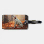 Étiquette À Bagage Dalmatien en automne Feuilles automne Inspirer (Dos horizontal)