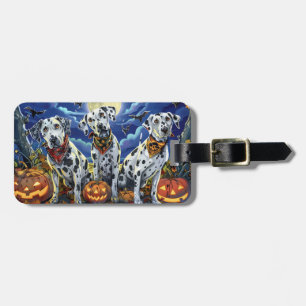 Étiquette À Bagage Dalmatien Halloween Épouvantable