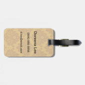 Étiquette À Bagage Damas dorées de luxe (Dos horizontal)