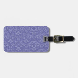 Étiquette À Bagage Damas en bleu