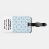 Étiquette À Bagage Damassé bleu-clair de photo faite sur commande (Dos horizontal)