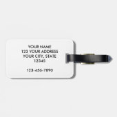 Étiquette À Bagage Damassé de classique d'or et de menthe (Dos horizontal)