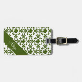 Étiquette À Bagage Damassé de shamrock (Devant horizontal)