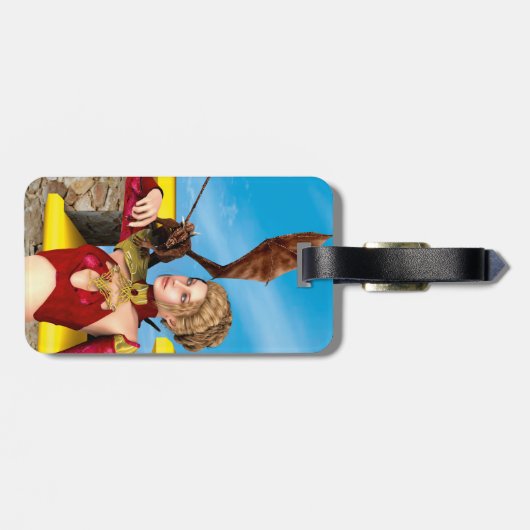 Étiquette À Bagage Dame Dragon (Dos horizontal)