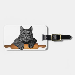 Étiquette À Bagage Dame folle de chat de cadeaux de chat de Baker de