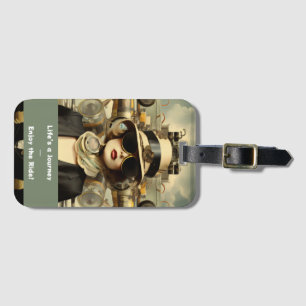 Étiquette À Bagage Dame Steampunk Élégante Voyageant