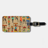 Étiquette À Bagage Dames africaines de danse (Devant horizontal)
