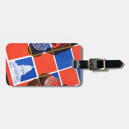 Étiquette À Bagage Damier d'élection (Devant horizontal)