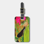 Étiquette À Bagage Damselfly et Rose (Devant Vertical)