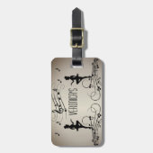 Étiquette À Bagage Dancers et musique Nom personnel (Devant Vertical)