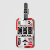 Étiquette À Bagage Danemark Copenhague code aéroport CPH (Devant Vertical)