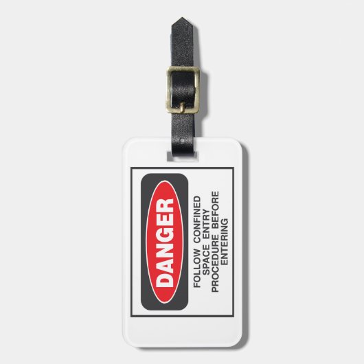 Étiquette À Bagage Danger Confined Space Entry Safety Warning (Devant Vertical)