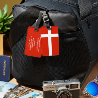 Étiquette À Bagage Dannebrog; Le drapeau officiel du Danemark