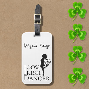 Étiquette À Bagage Danse 100% Irlandaise Danseuse Dur Chaussure