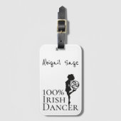 Étiquette À Bagage Danse 100% Irlandaise Danseuse Dur Chaussure (Devant Vertical)