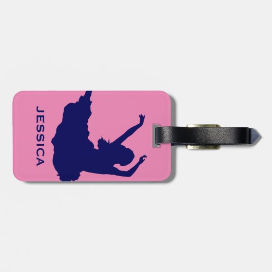 Étiquette À Bagage Danseur Rose Et Bleu (Dos horizontal)