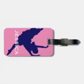 Étiquette À Bagage Danseur Rose Et Bleu 2 (Dos horizontal)