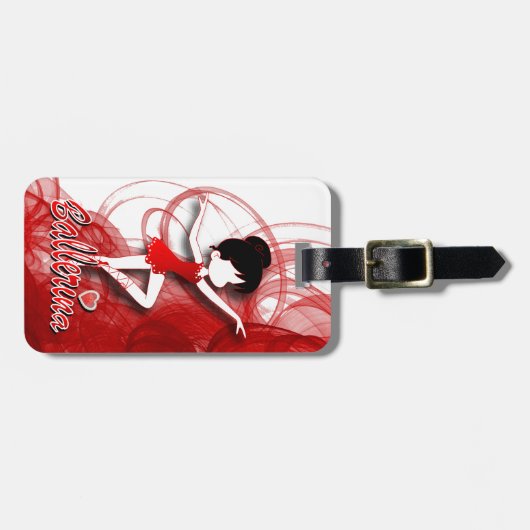 Étiquette À Bagage Danseuse adorable de Ballerina| Texte DO-IT-YOURSE (Devant horizontal)