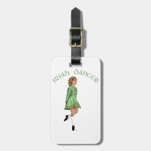 Étiquette À Bagage Danseuse de step irlandais - Vert