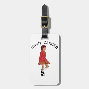 Étiquette À Bagage Danseuse Irlandaise en Rouge