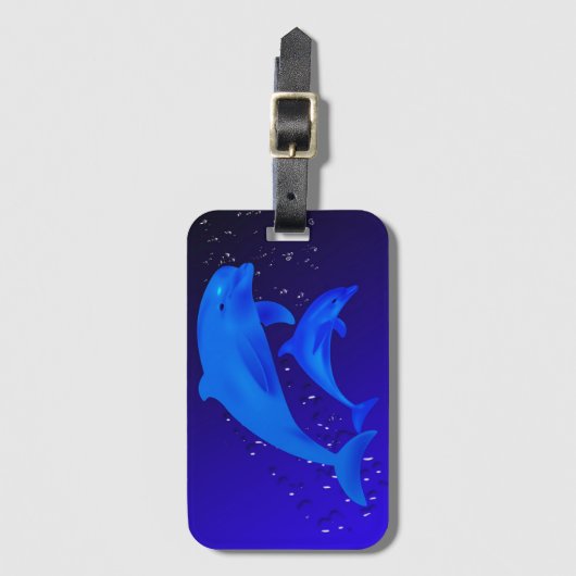 Étiquette À Bagage Dauphins (Devant Vertical)