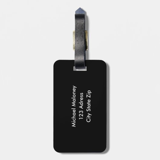 Étiquette À Bagage Dauphins de Mandala bleu blanc (Dos Vertical)