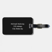 Étiquette À Bagage Dauphins de Mandala bleu blanc (Dos horizontal)